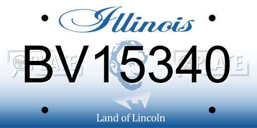BV15340 Illinois License Plate