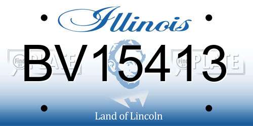 BV15413 Illinois License Plate