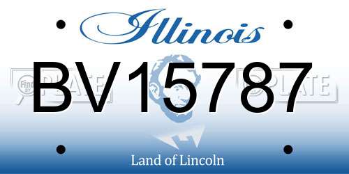 BV15787 Illinois License Plate