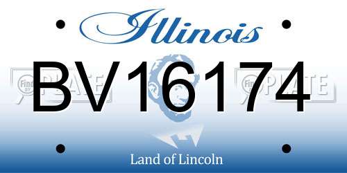 BV16174 Illinois License Plate