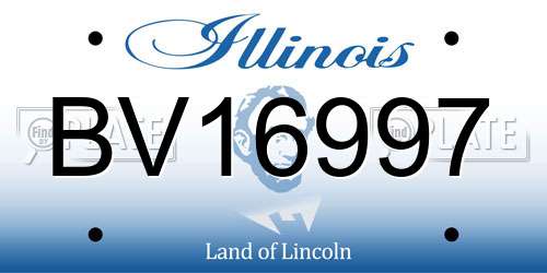 BV16997 Illinois License Plate