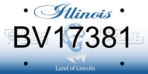 BV17381 Illinois License Plate