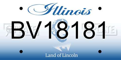 BV18181 Illinois License Plate