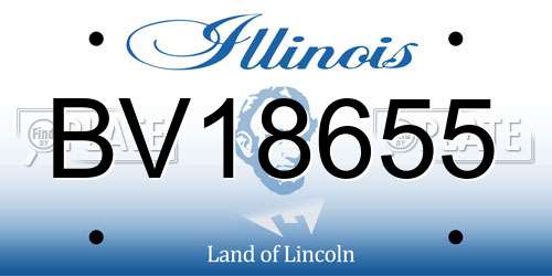 BV18655 Illinois License Plate