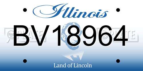 BV18964 Illinois License Plate