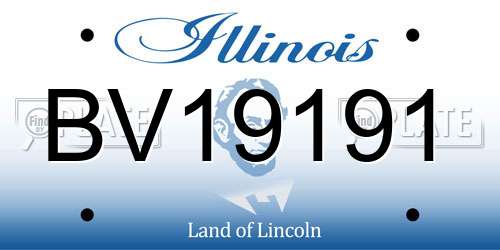 BV19191 Illinois License Plate