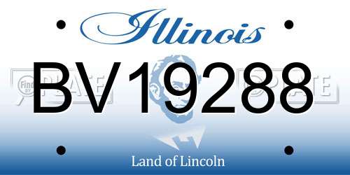 BV19288 Illinois License Plate