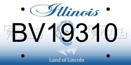 BV19310 Illinois License Plate