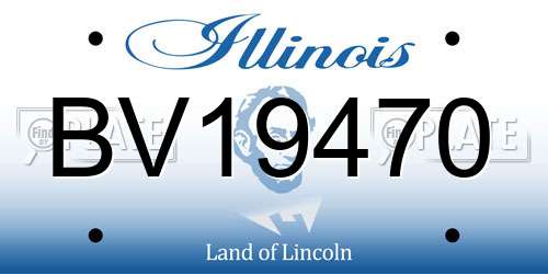 BV19470 Illinois License Plate
