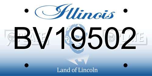 BV19502 Illinois License Plate