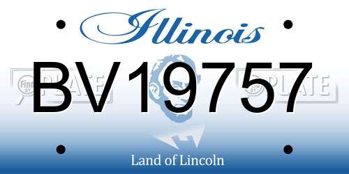 BV19757 Illinois License Plate