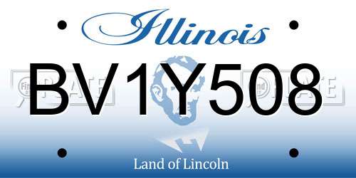 BV1Y508 Illinois License Plate