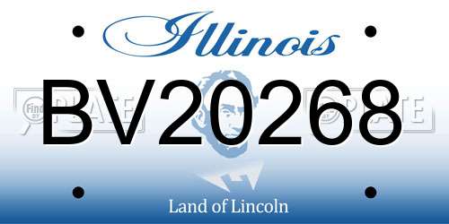 BV20268 Illinois License Plate