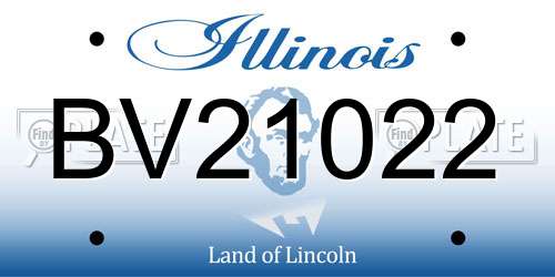 BV21022 Illinois License Plate