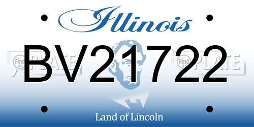 BV21722 Illinois License Plate