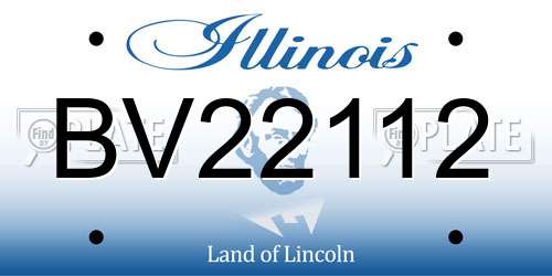 BV22112 Illinois License Plate
