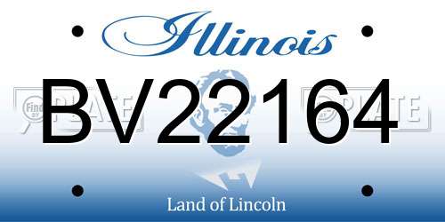 BV22164 Illinois License Plate