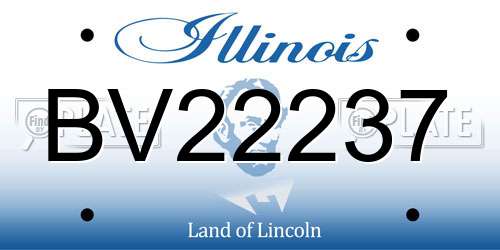 BV22237 Illinois License Plate