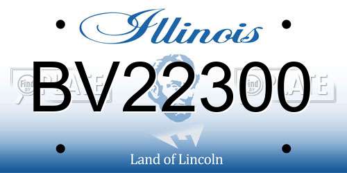 BV22300 Illinois License Plate