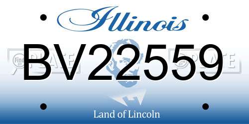 BV22559 Illinois License Plate