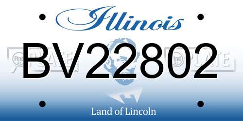 BV22802 Illinois License Plate