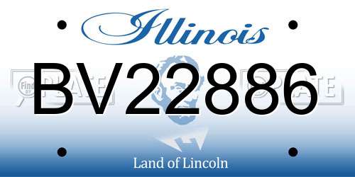 BV22886 Illinois License Plate