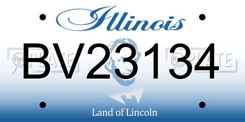 BV23134 Illinois License Plate
