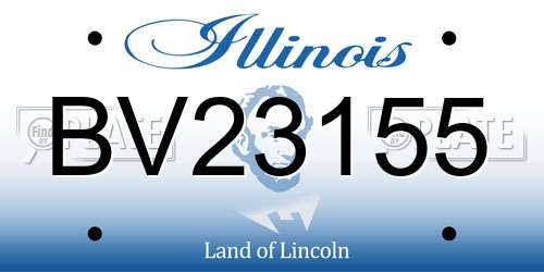 BV23155 Illinois License Plate