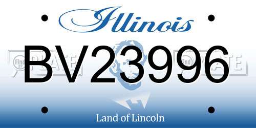 BV23996 Illinois License Plate