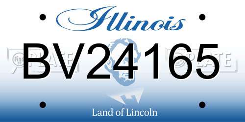 BV24165 Illinois License Plate