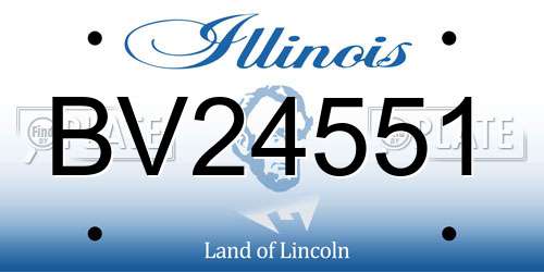 BV24551 Illinois License Plate