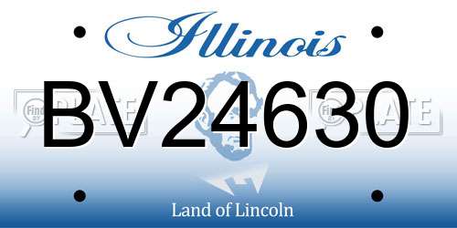 BV24630 Illinois License Plate