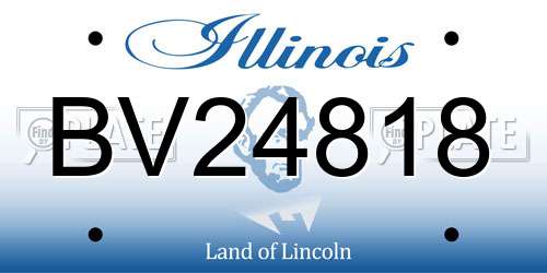 BV24818 Illinois License Plate