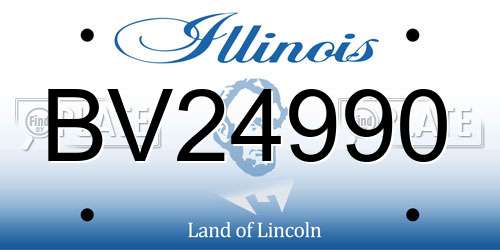 BV24990 Illinois License Plate