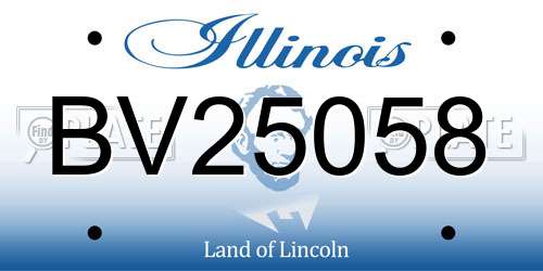 BV25058 Illinois License Plate