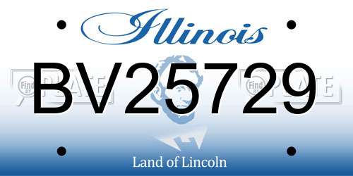 BV25729 Illinois License Plate