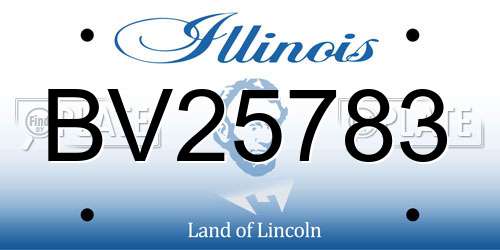 BV25783 Illinois License Plate