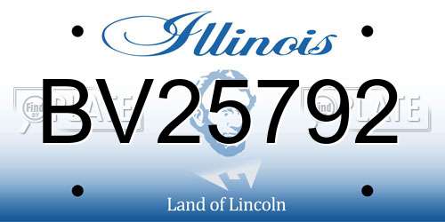 BV25792 Illinois License Plate
