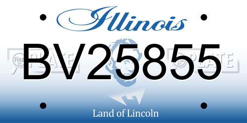 BV25855 Illinois License Plate