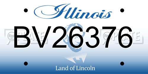 BV26376 Illinois License Plate
