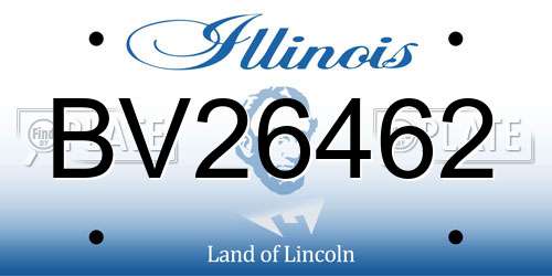 BV26462 Illinois License Plate
