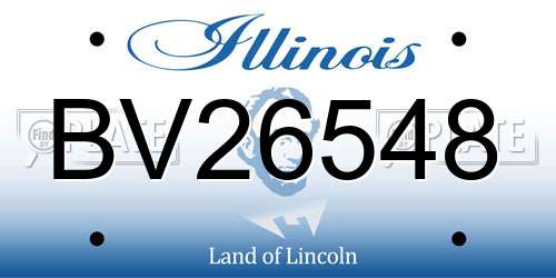 BV26548 Illinois License Plate
