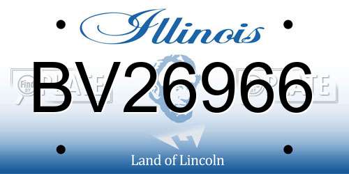BV26966 Illinois License Plate