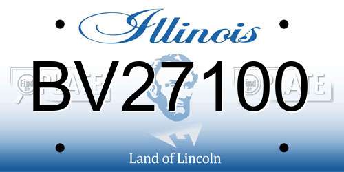 BV27100 Illinois License Plate
