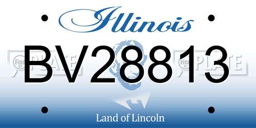BV28813 Illinois License Plate