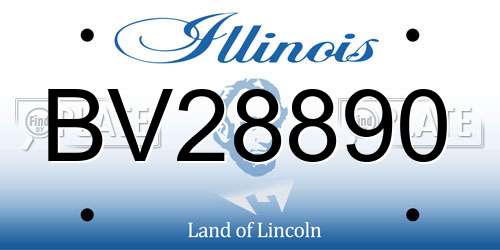 BV28890 Illinois License Plate