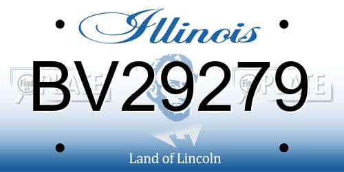 BV29279 Illinois License Plate