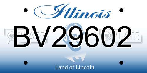 BV29602 Illinois License Plate