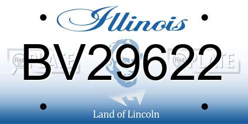 BV29622 Illinois License Plate
