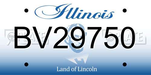 BV29750 Illinois License Plate